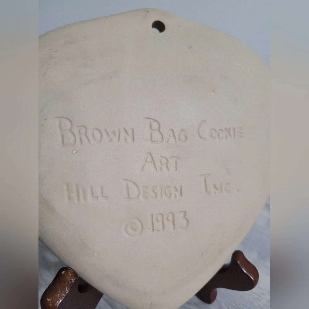 Vtg Brown Bag Cookie Art 1993 Quilted Heart Mold